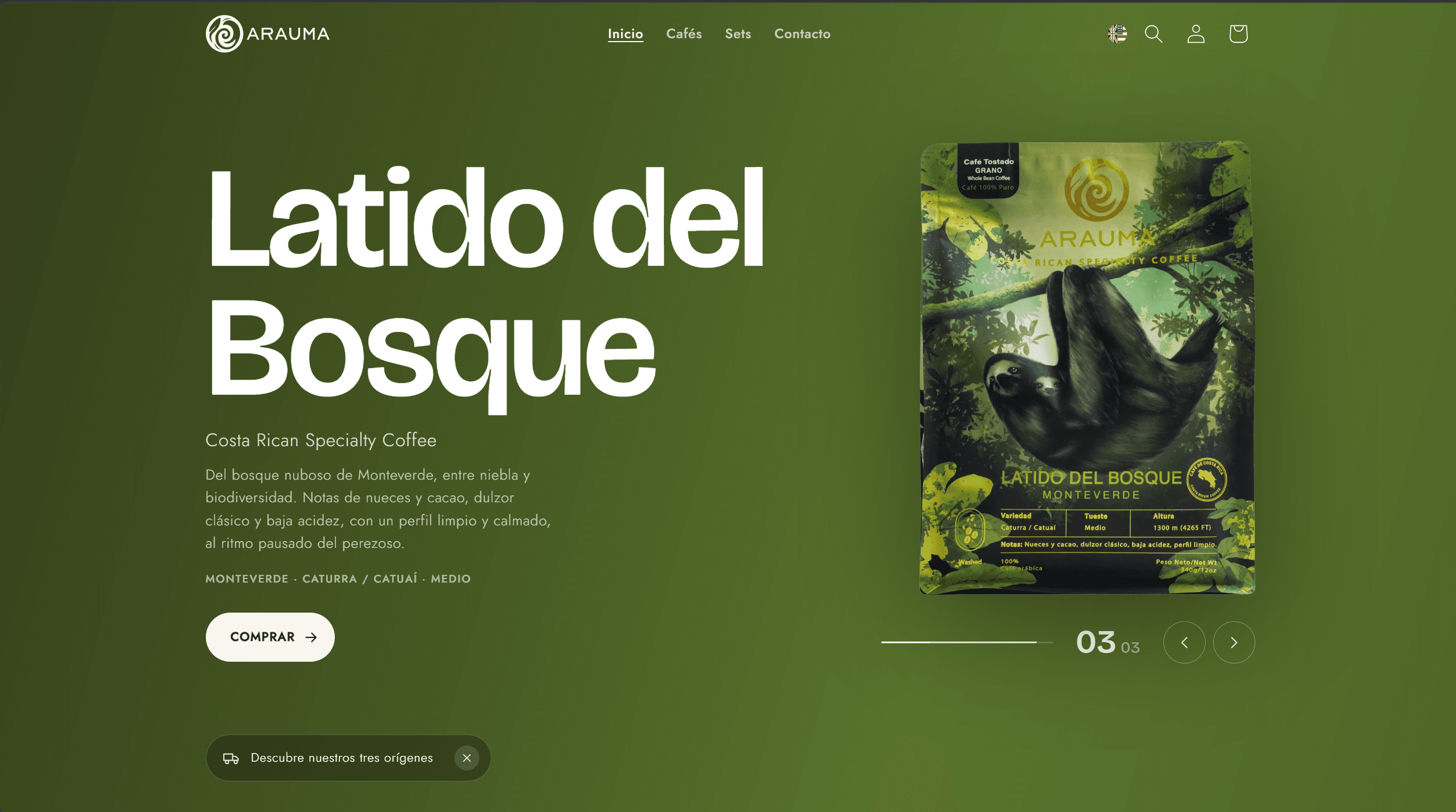 Arauma Coffee — Shopify store
