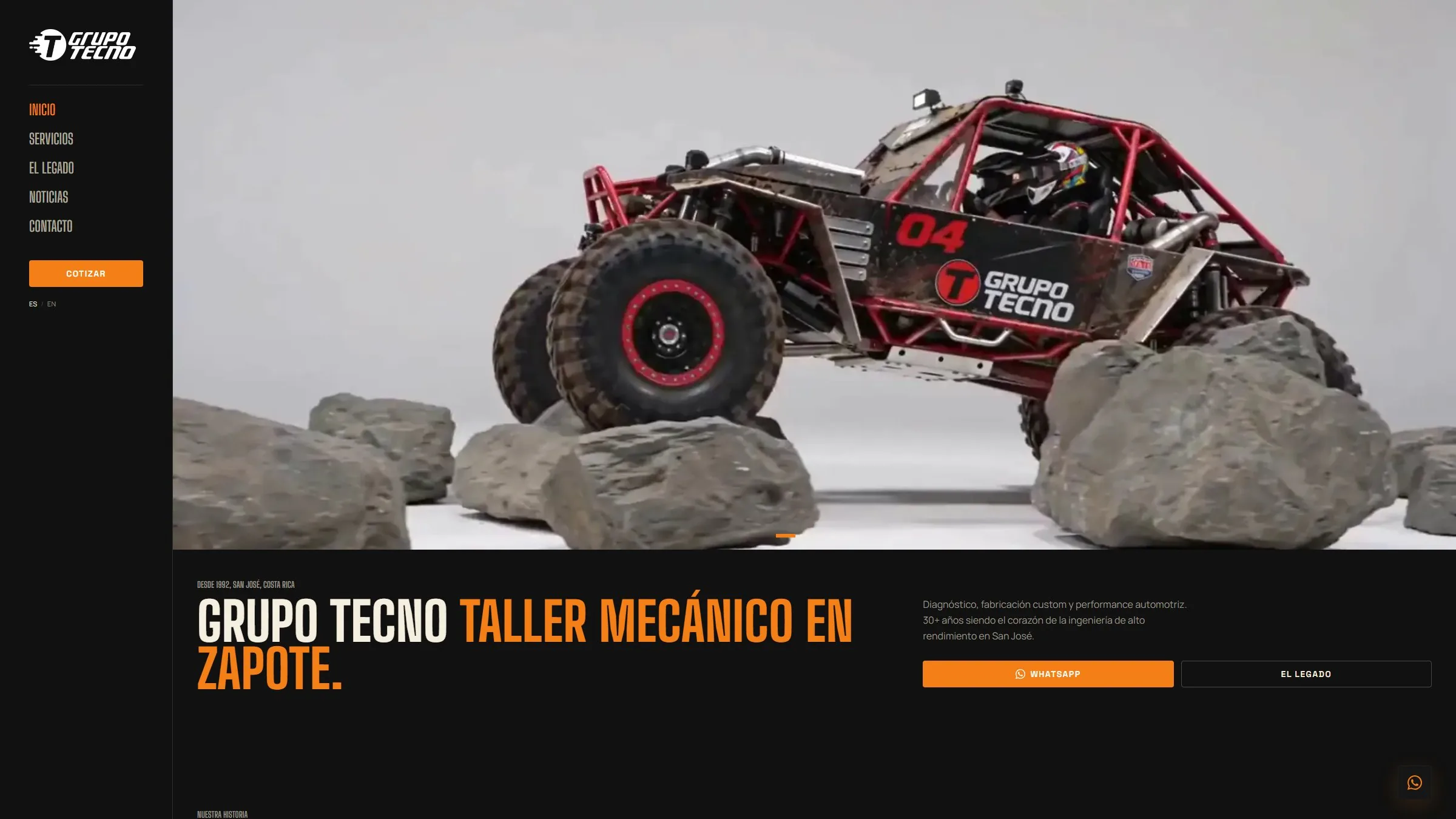 Grupo Tecno, sitio web del taller mecánico